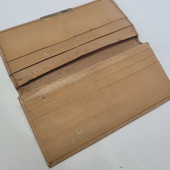 Givenchy Vintage Wallet Signature Brown Tan Envelope Card Holder Logo Unisex - Picture 3 of 11